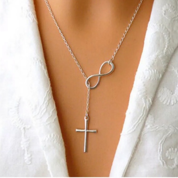 “His” Minimalist Infinity Cross Faith Necklace - Picture 8 of 8